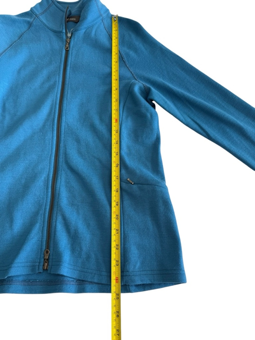 USA Ibex Full Zip 100% Merino Wool Cardigan Sweater Jacket Blue Athletic L - Picture 16 of 16